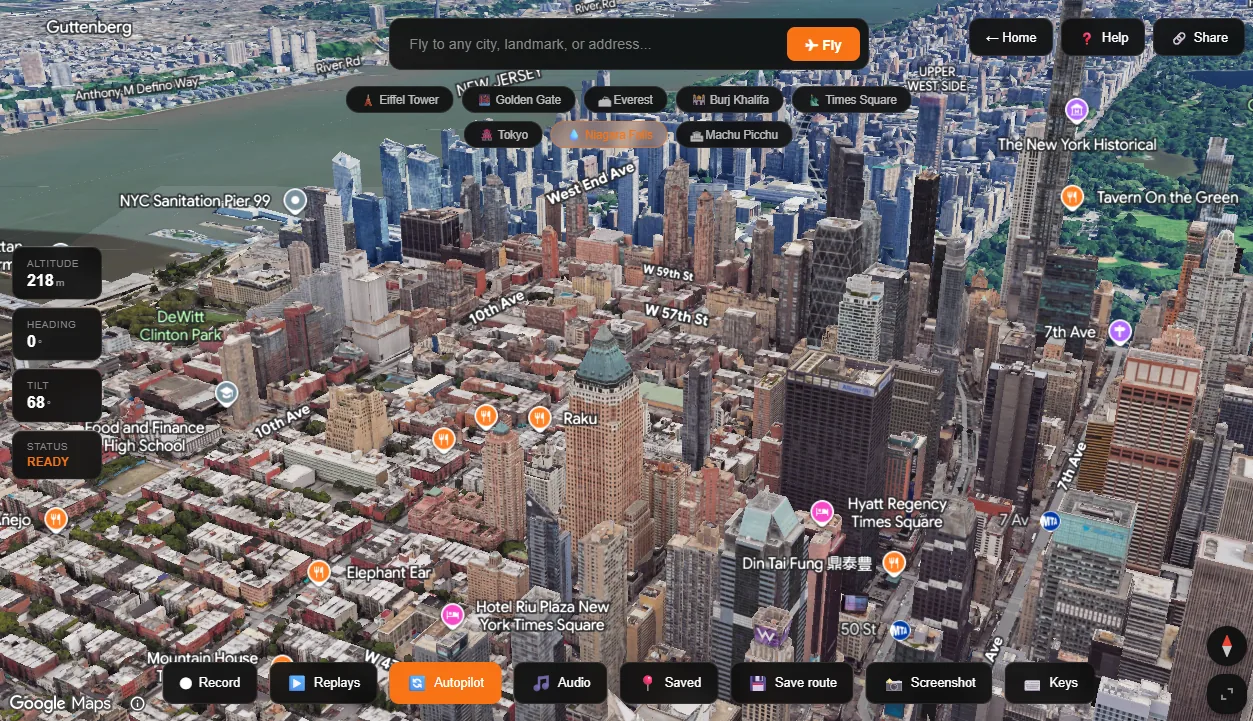New York City skyline flyover